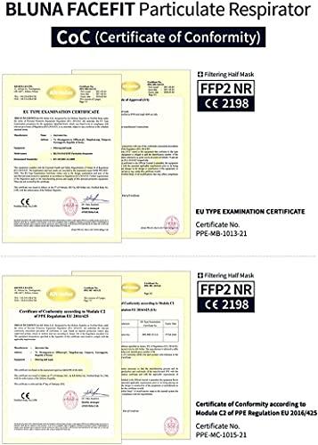 BLUNA FACE FIT [10 Pack] :: Authentic :: BLUNA [Kids/Small] KF94 Facefit Ergonomic 3D Adjustable Strap Korean Face Mask, White [Made in Korea][Individual Package] for Small Kids Children