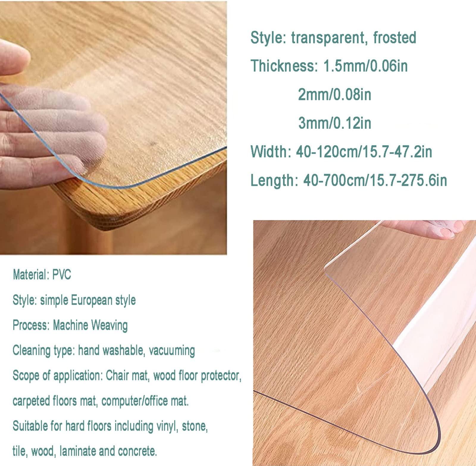 Generic Runner Rugs Clear Vinyl Plastic Floor Runner Protector Plastic Carpet ProtectorClear Chair mat for Hard Floors 2.3x7.6ft Transparent FloorTransparent 2mm/0.08in