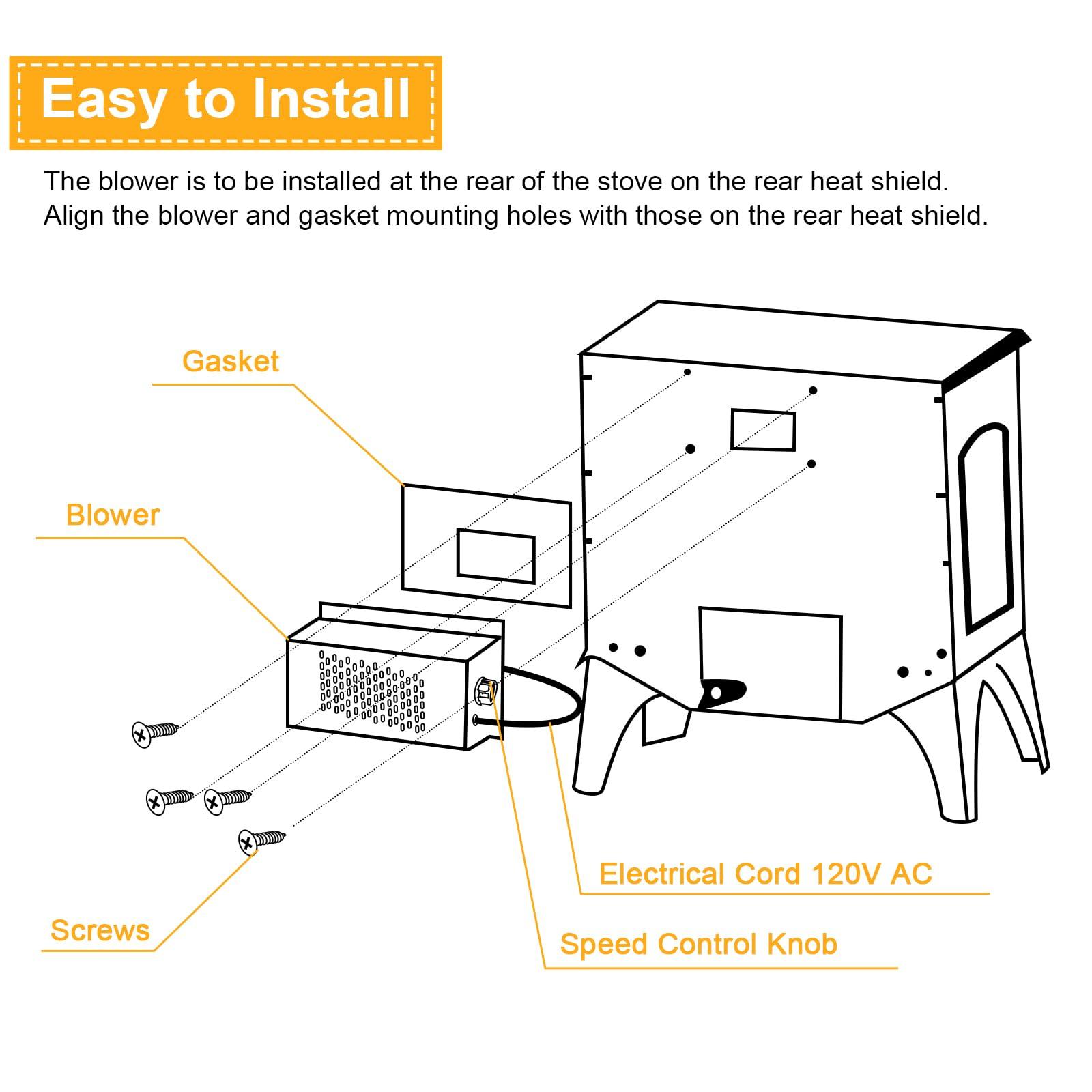 Criditpid Criditpid PBAR-2427 Fireplace Blower Fan Kit for Vent Free Stove or Wood Burning Stoves, Blower for GHP Group Pleasant Hearth VFS2-PH30DT, VFS2-PH20DT, VFS-PH20DT Fireplace