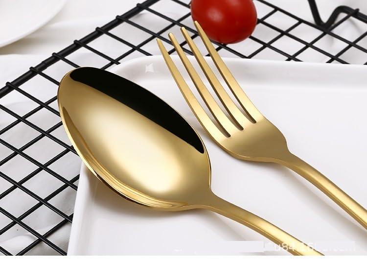 SEELLODGE SEELLODGE Silverware Flatware Cutlery Set, 4/16/24/32/40/48 Pieces Mirror Pink Gold Stainless Steel Cutlery Steak Cutlery Set (Color : Rose Gold, Size : 10Set-40Pcs)