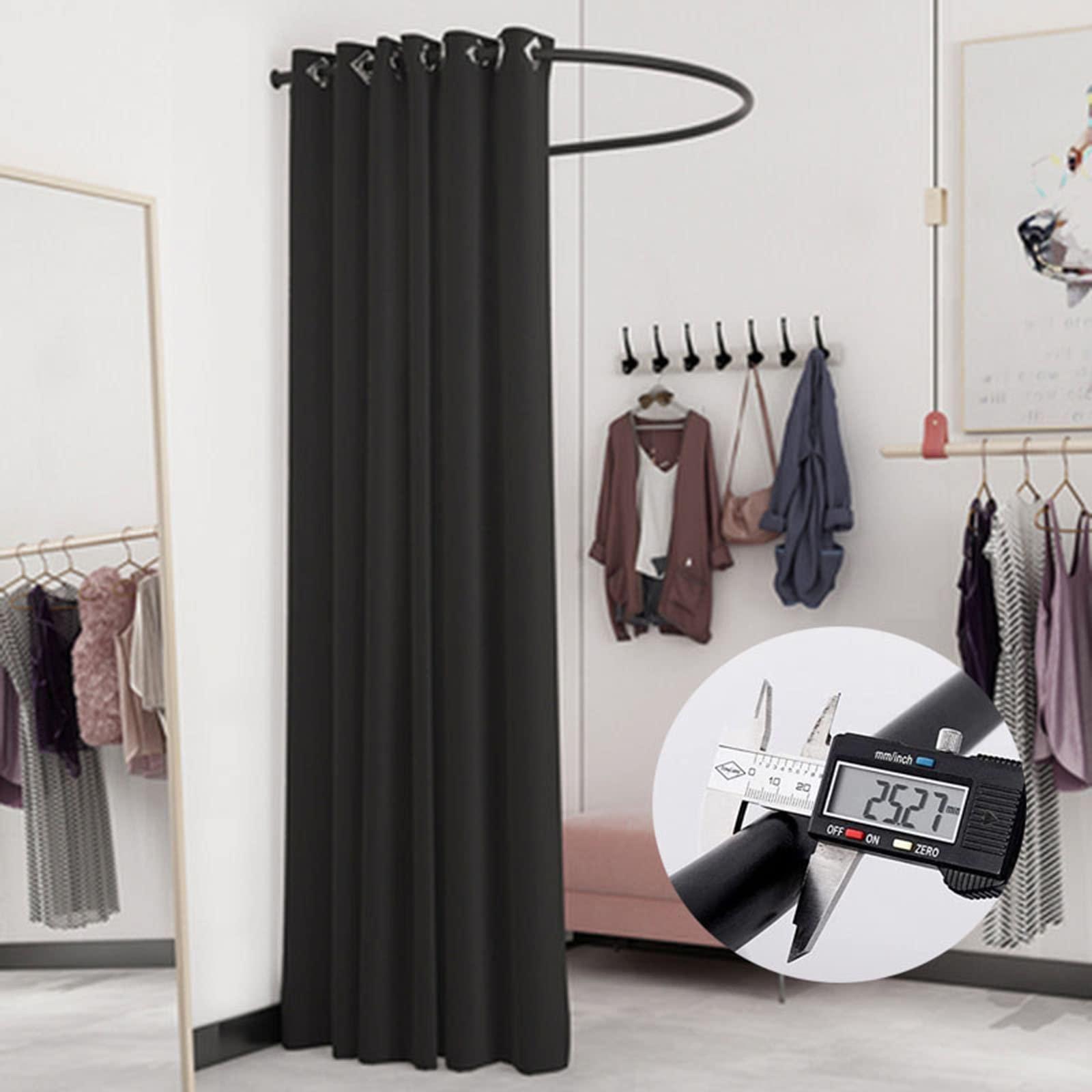 Madamera Madamera Clothing Store Fitting Room, Changing Room Used in Mall and Office, U-Dressing Room for Privacy Protection and Room Divider, Including Shading Curtain, Hanging Rod and Hook Up