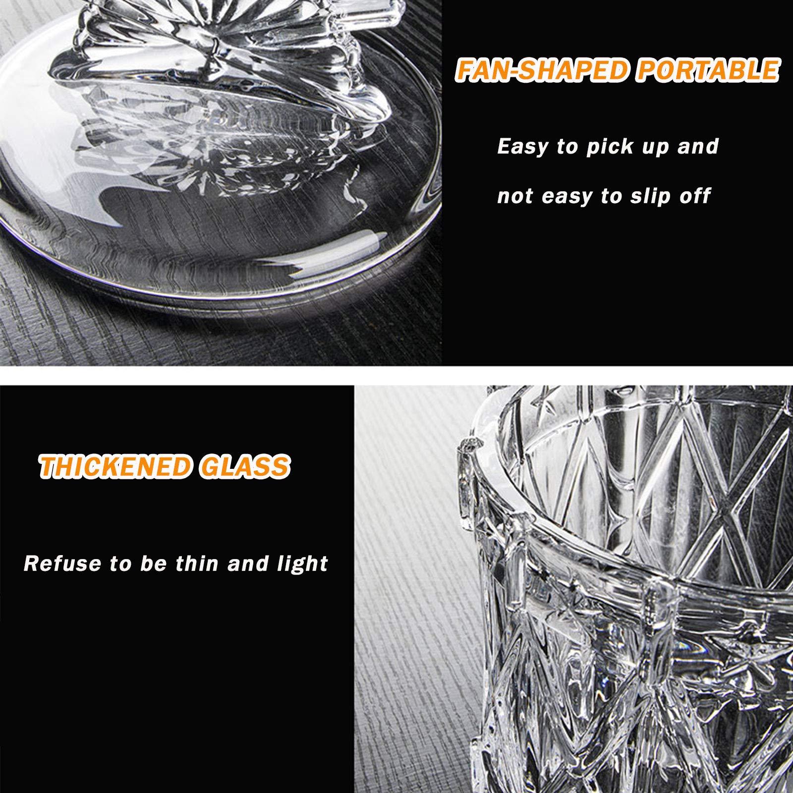 TWW TWW Glass Candy Dish with Lid, Clear Large Covered Candy Bowl, Crystal Candy Jar for Home Kitchen Office Desk,White