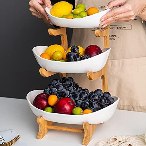 GaRcan Fruit Basket Bowl Three-layer Plastic Fruit Tray, Can Hold Snacks, Dried Fruits, Fruits and Nuts, Suitable for Countertops Fruit Bowls (Color : 3 layer Green) (3 Layer Gr