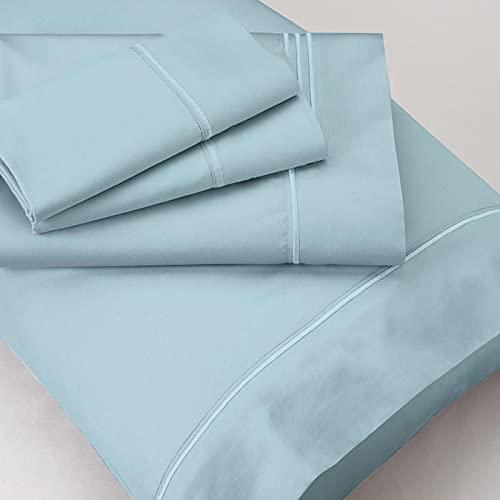 Shreem Linen Short Queen Sheets, RV Sheets Set for Campers, Deep Pockets Fitted RV Bunk Sheets, 4-Piece 1800 Microfiber Bed Sheet Set, Cool & Breathable, RV Queen Sheets (Light Blue, Short Queen)