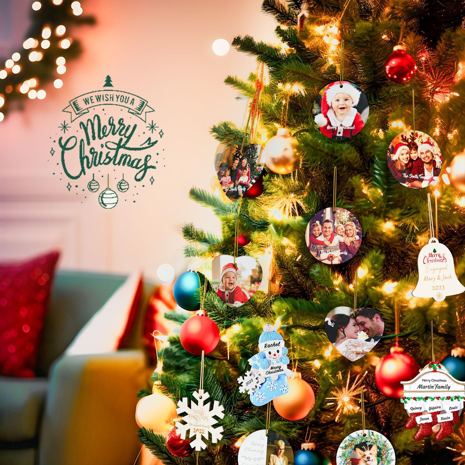 iDIY Personalized Christmas Ornaments Family of 8 - Personalized Family Christmas Ornaments with Names, Polyresin Christmas Stocking Ornaments, Unique Custom Christmas Ornaments 2024