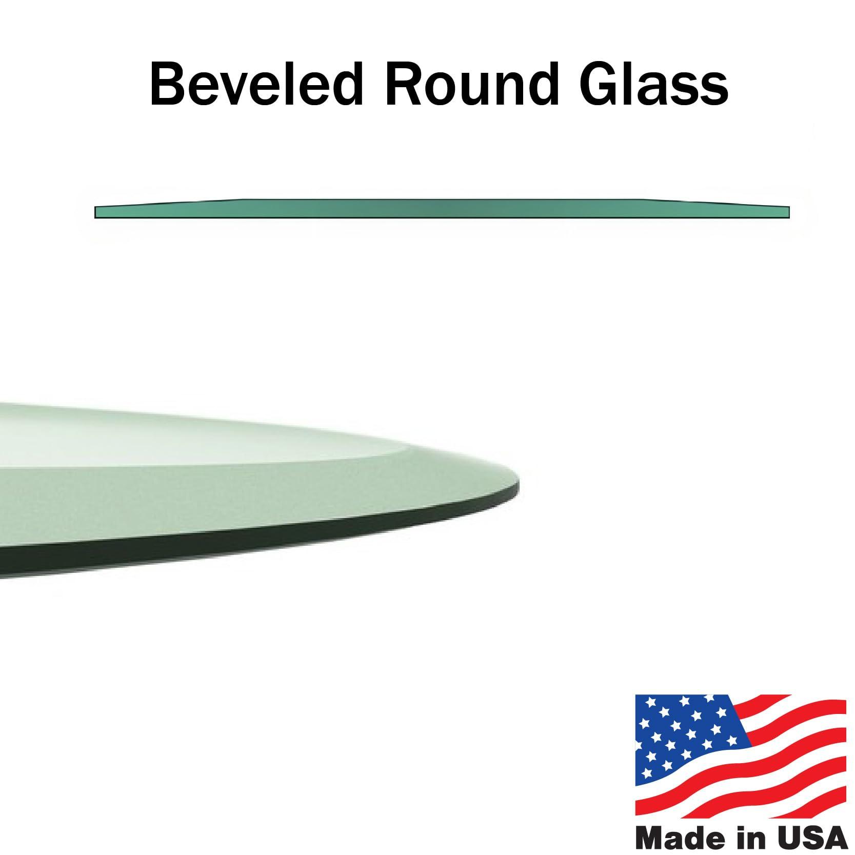 Glass Beveling Service 16\" Inch Round Glass table top - 1/4\" Thick - Bevel Polish Edge, America Glass by Glass Beveling Service