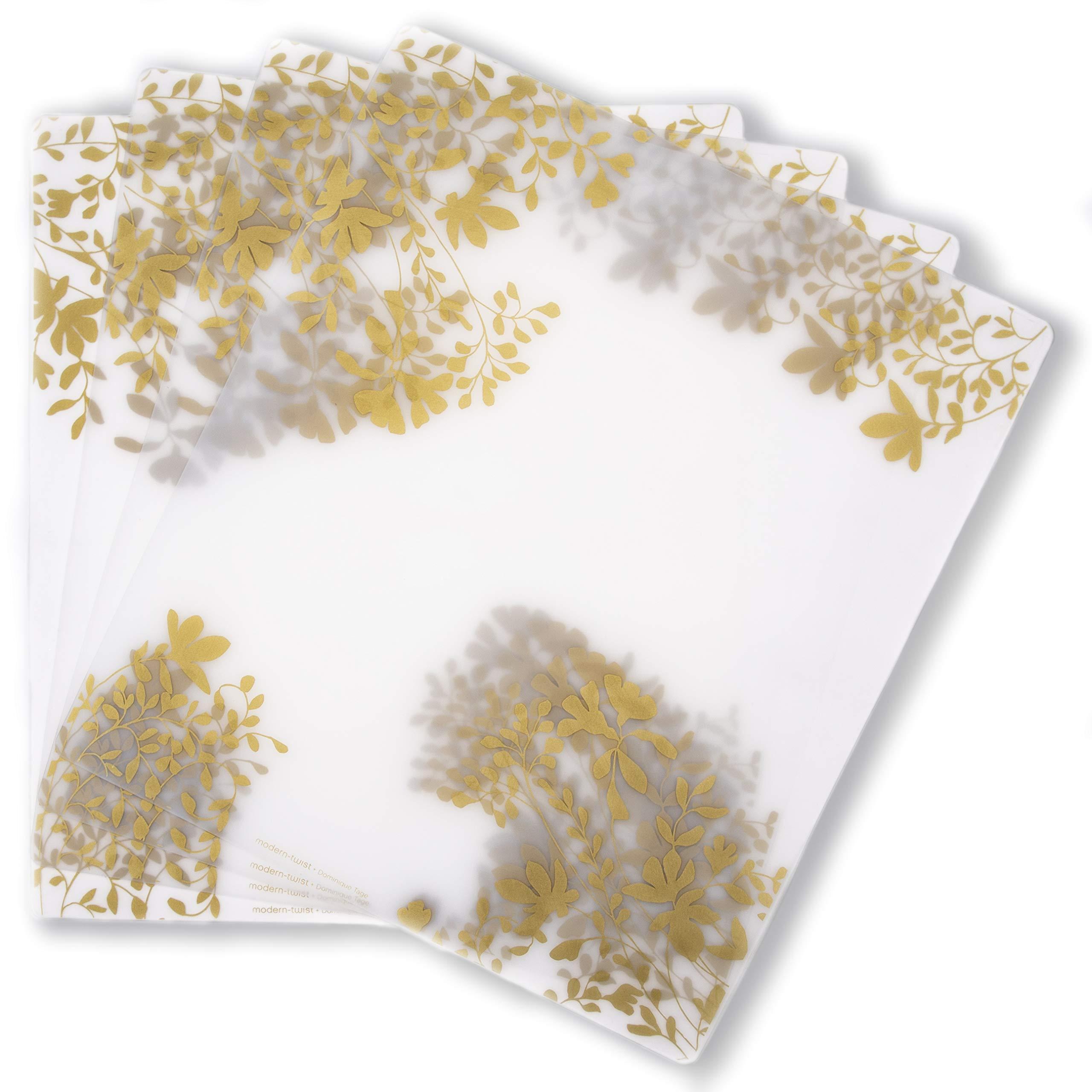 MODERN-TWIST modern-twist Placemat 100% Food-Grade Silicone, Waterproof and Reusable, Jardin Gold