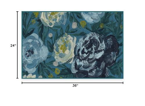 RUGGABLE Ruggable Washable 2x3 Area Rug, Camellia Midnight, Premium Rugs for Living Room, Bedroom, Kitchen, Office, Classroom with Gripper Non Slip Pad