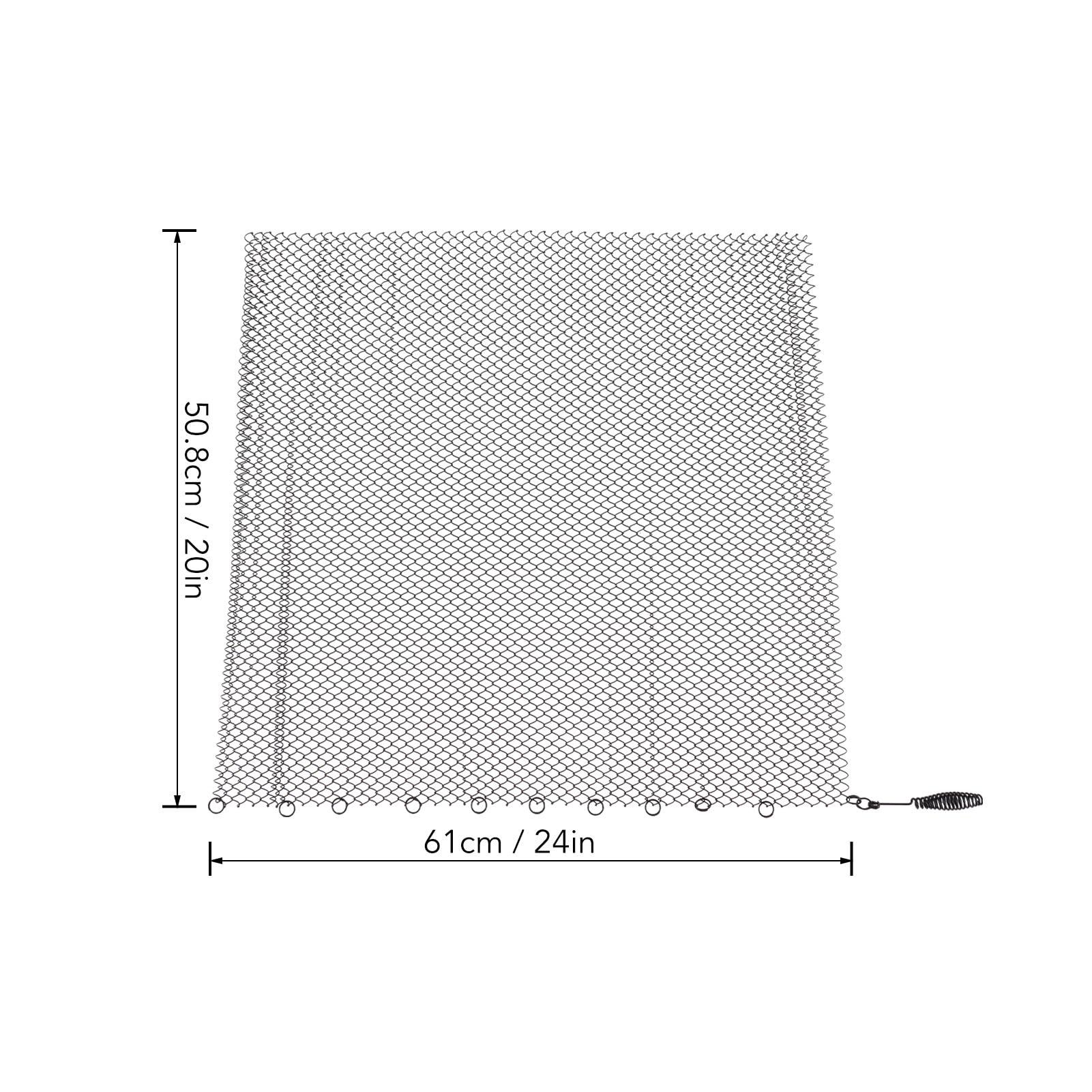 XHTLLO XHTLLO Fireplace Mesh Screen Curtain 2 Wide Panels Hanging Replacement Screens for Home Wood Burning Fireplace Black, Safety Stainless Steel Easy Installation(24 * 20in)