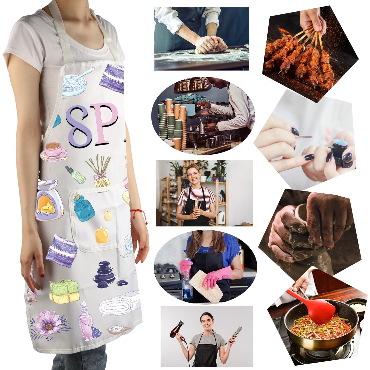 MBMSO MBMSO SPA Apron with Pockets SPA Massage Gifts SPA Apron for Aesthetician Gifts Massage Therapist Masseuse Masseur Gift Apron (SPA Apron-w)