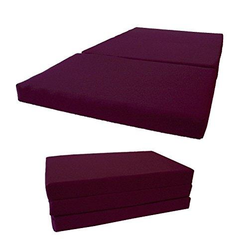 D&D Futon Furniture D&D Futon Furniture Shikibuton Tri-Folded Bed, High Density 1.8 lbs Foam, Twin Size, Full, Queen Folding Mattresses. (Full Size 4x54x75, Burgundy)
