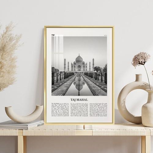 YXHYYDP Taj Mahal Print Black And White, Taj Mahal Wall Art, Taj Mahal Poster, Taj Mahal Photo, Taj Mahal Wall Dcor, Taj Mahal Map, India Canvas Art Poster And Wall Art Picture Print Modern Family Bedroom De