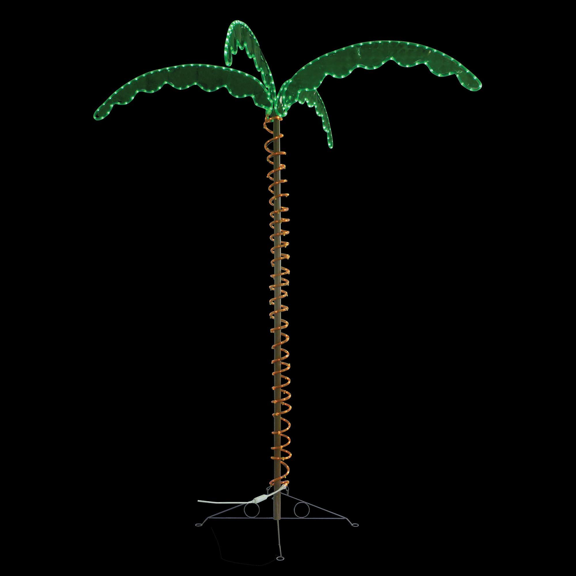 Trailer Life Trailer Life Light Up Palm Tree | Indoor Outdoor LED Decor | 7ft Tall x 5'9" Wide | Preassembled PVC Leaves & Coiled Rope Light