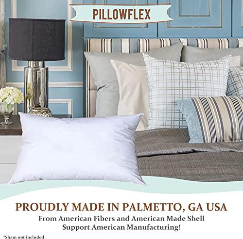 Pillowflex Pillowflex Set of 2 Synthetic Down Alternative Pillow Inserts for Shams, Soft & Plush Pillow Inserts, Faux Down Alternative Pillows or Micro Denier, Cotton Blended Shell Fabric - (12 Inch by 16 Inch)