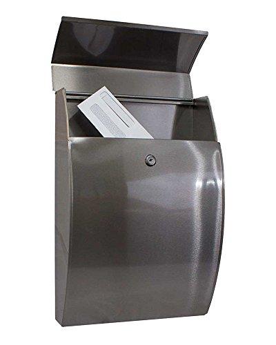 Qualarc Qualarc WF-0906A Glacial Elliptical Stainless Steel Locking Wall Mount Mailbox, Silver