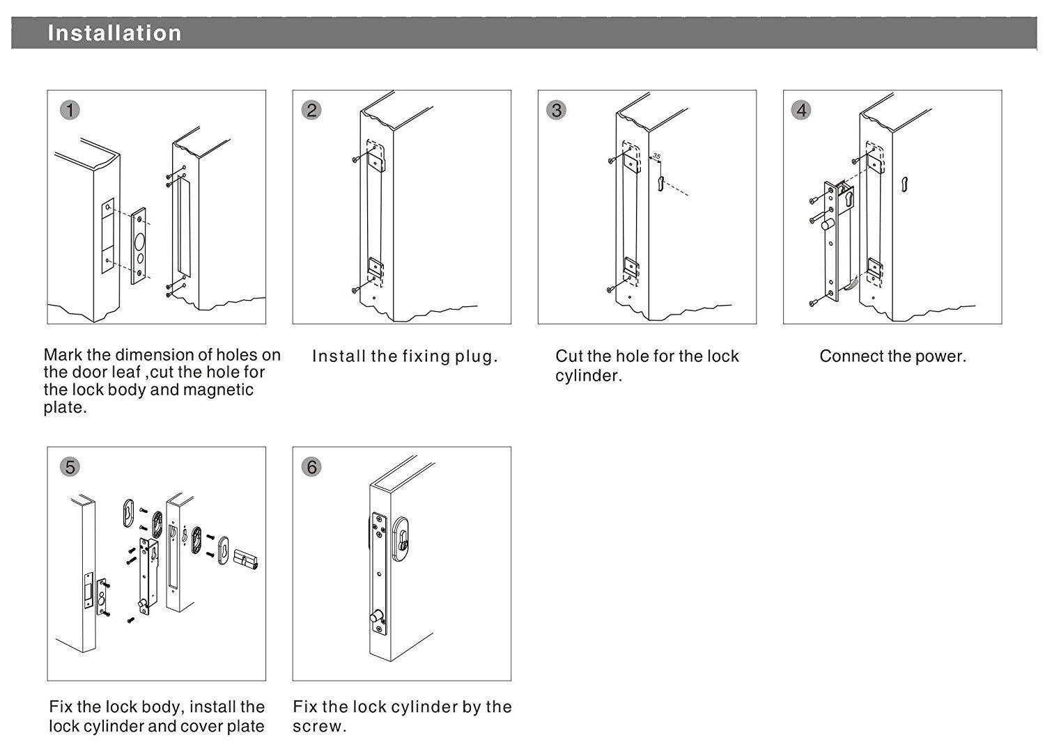 UHPPOTE UHPPOTE Drop Bolt Lock Key Open Fail Secure Sturdiness Electric Manual Open Cylinder