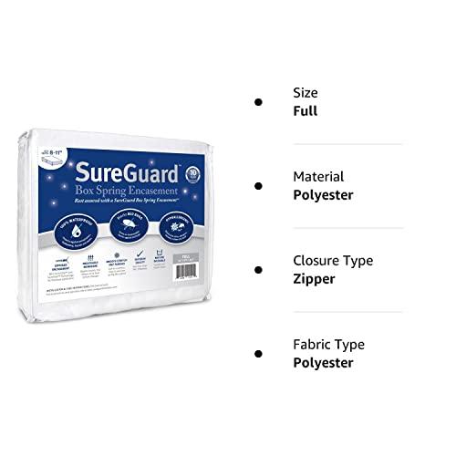 SureGuard Mattress Protectors Full Size SureGuard Box Spring Encasement - 100% Waterproof, Bed Bug Proof, Hypoallergenic - Premium Zippered Six-Sided Cover