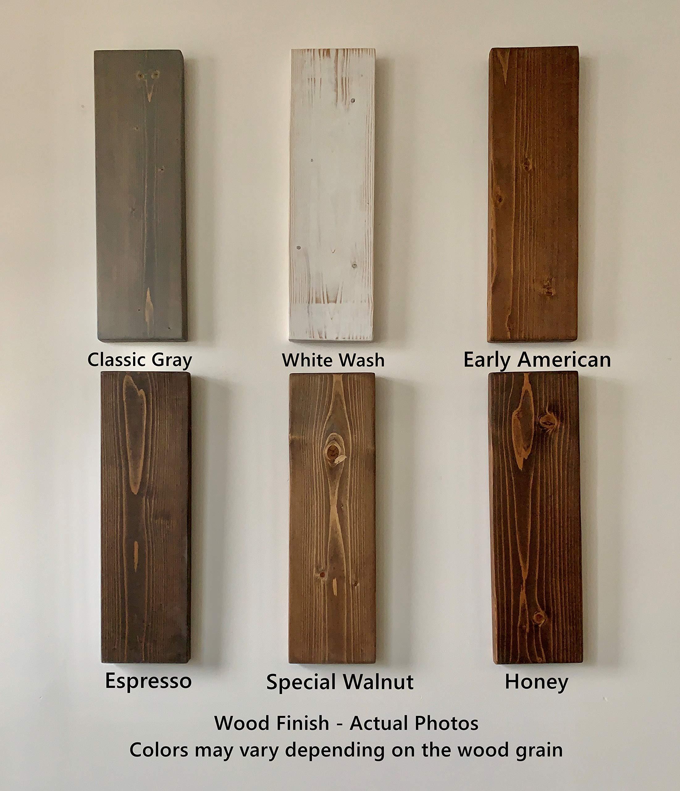 New England Wood Crafters Floating Shelves Wood Floating Shelves Set - New England Handcrafted Rustic Pine Kitchen Office Bedroom Wall Mounted Smooth Finish Organizers 2 Pack (1.5\'\' x 7.5\'\' x 24\'\' & 36) (Special Walnut, 36\'\')