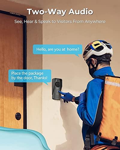 Ecoey Ecoey Video Doorbell Camera, Smart Wi-Fi Video Doorbell Wired with Two-Way Audio, Video Doorbell with 1080P HD, PIR Motion Detection, Removable TF Card, Doorbell Camera AC Powered, GW1003, 1PACK