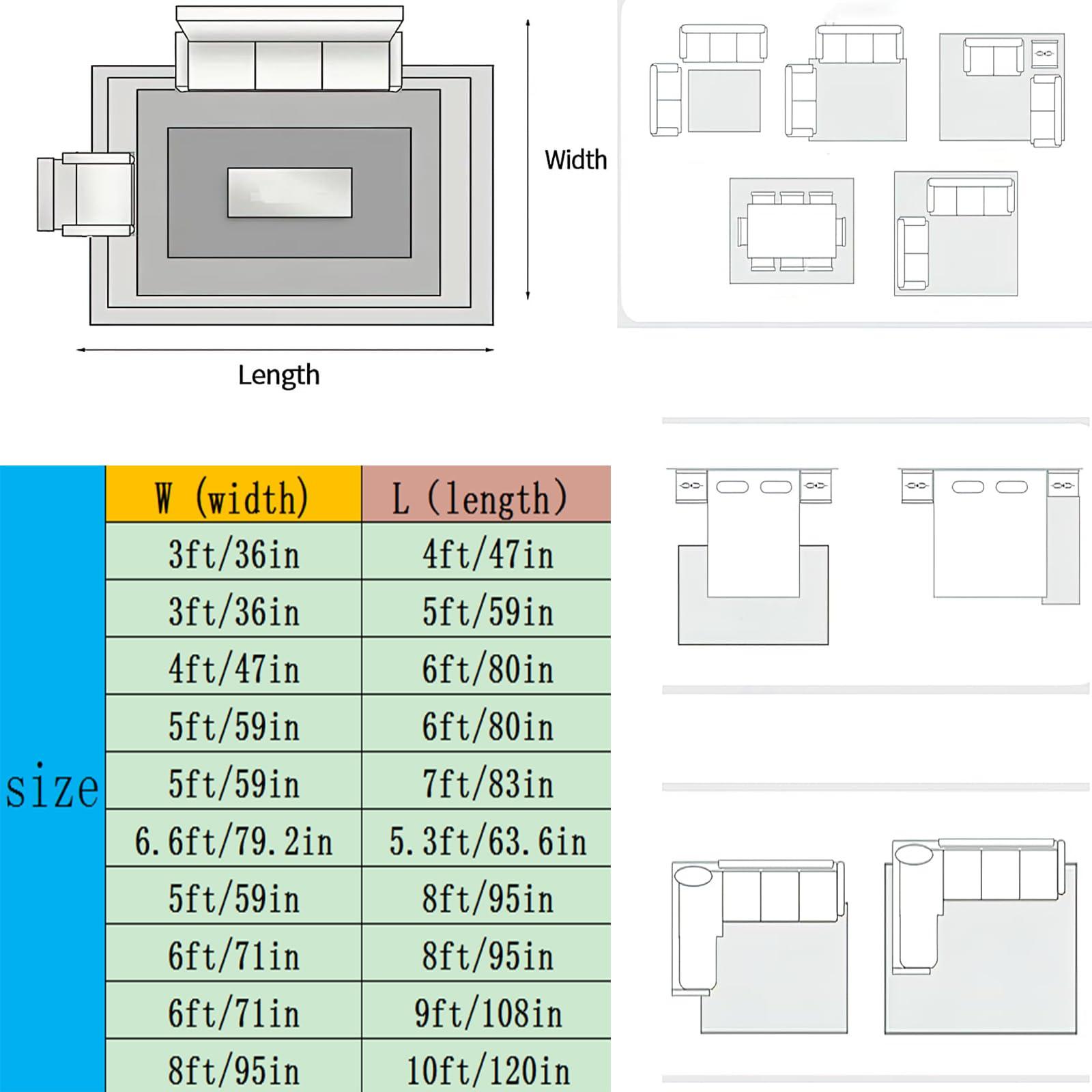 ELLECO Black and White Grid Area Rug, Checkered Flag Racing Rugs Floor Carpet, Indoor Non-Slip Rug for Room Sofa Living Room Mat Bedroom Home Decor Floor Mats 6.6ftx5.3ft