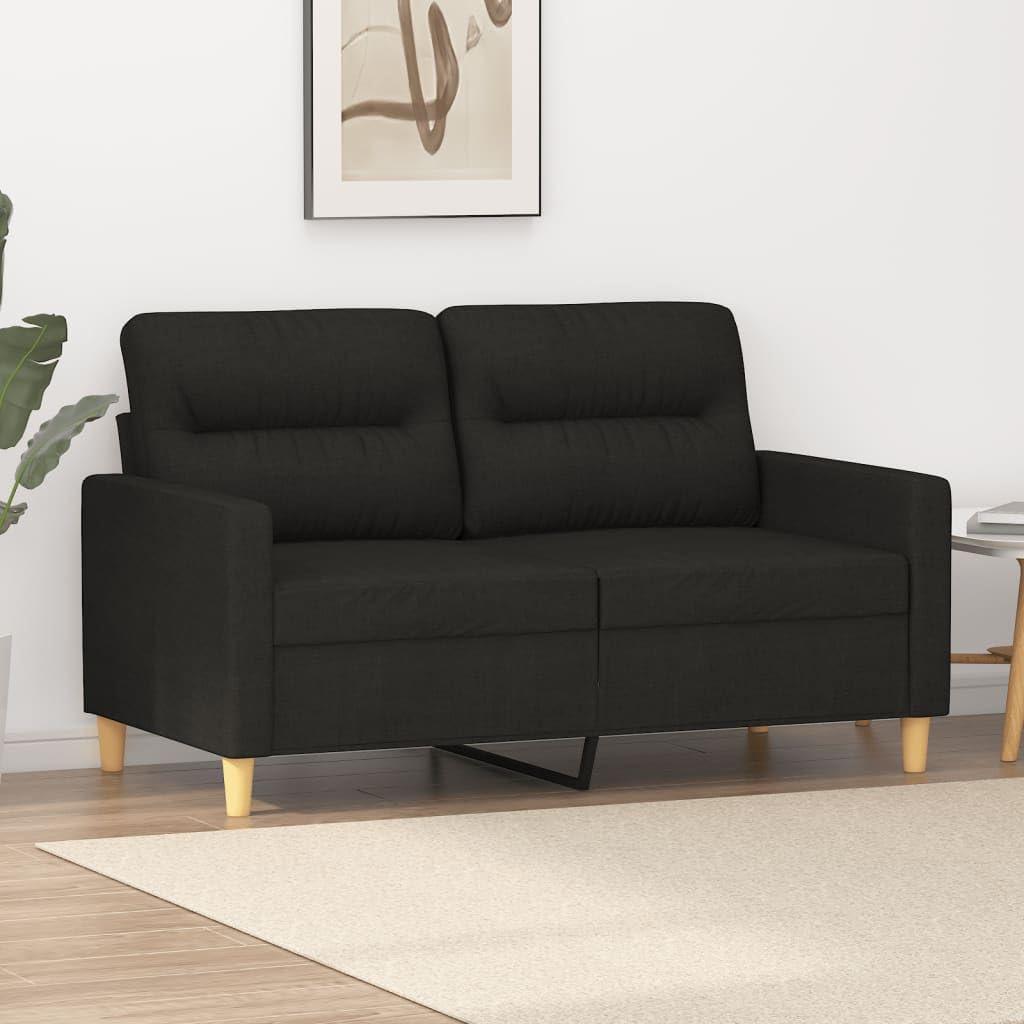 vidaXL vidaXL Comfortable 2-Seater Sofa, Modern Design, Durable Metal Frame, 100% Polyester Fabric, Ideal for Living Room - Black