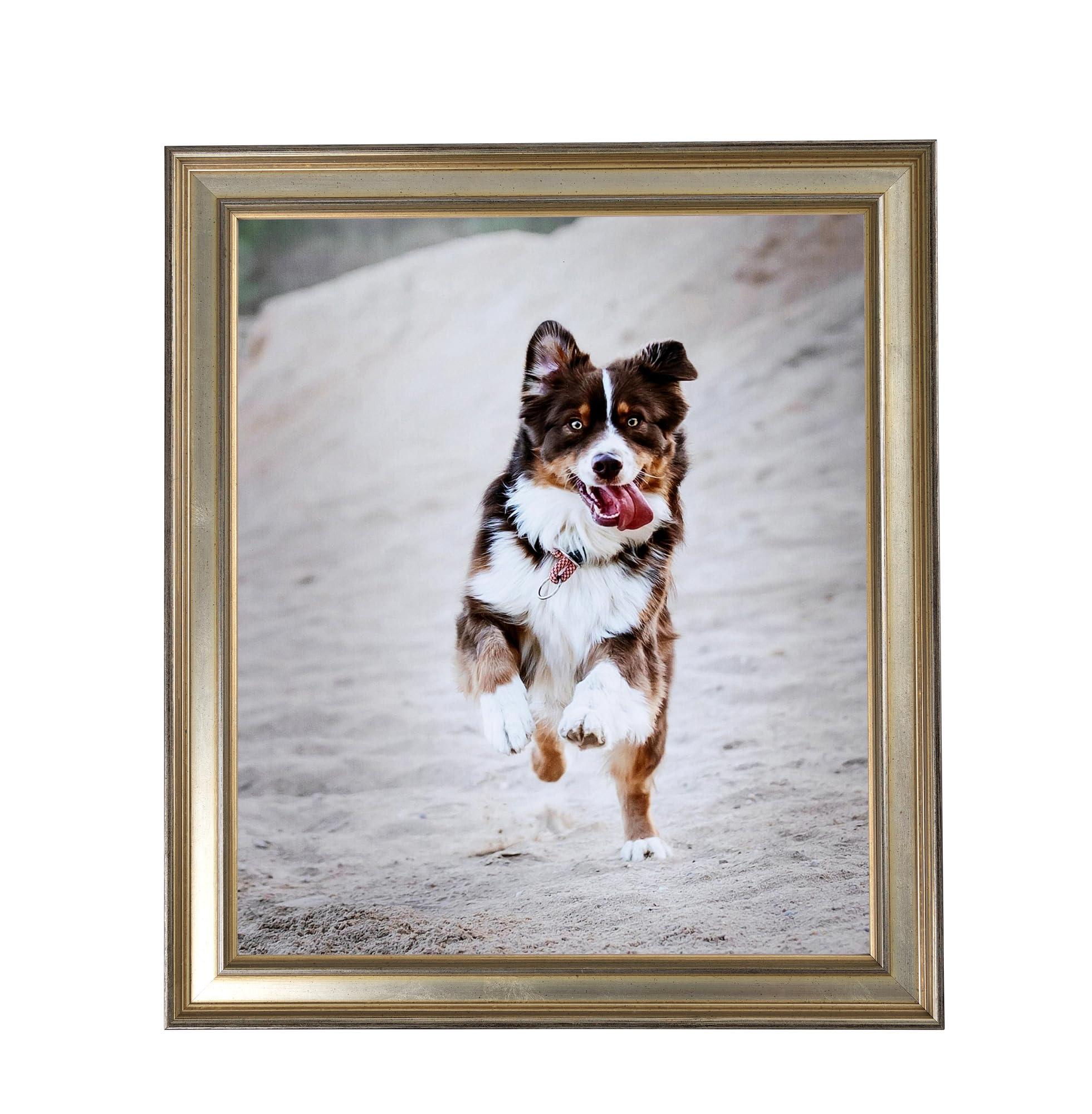 ArtToFrames ArtToFrames 10x15 CM / 3.94x5.91 INCH Silver Picture Frame, This 1.38 Inch Custom Wood Poster Frame is Antique Silver Panel - Comes with Regular Glass and Corrugated Backing (CMWOMD8981-10x15)