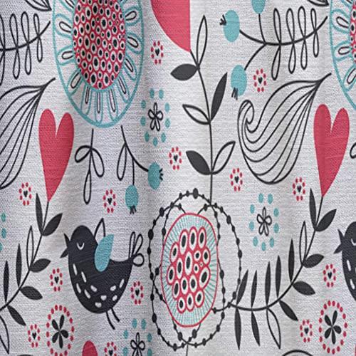 DesignQ DesignQ Curtains 'Romantic Floral Pattern' Curtains for Bedroom, Curtains for Living Room, Curtains & Drapes - Thermal Insulated - Single Panel-52x120