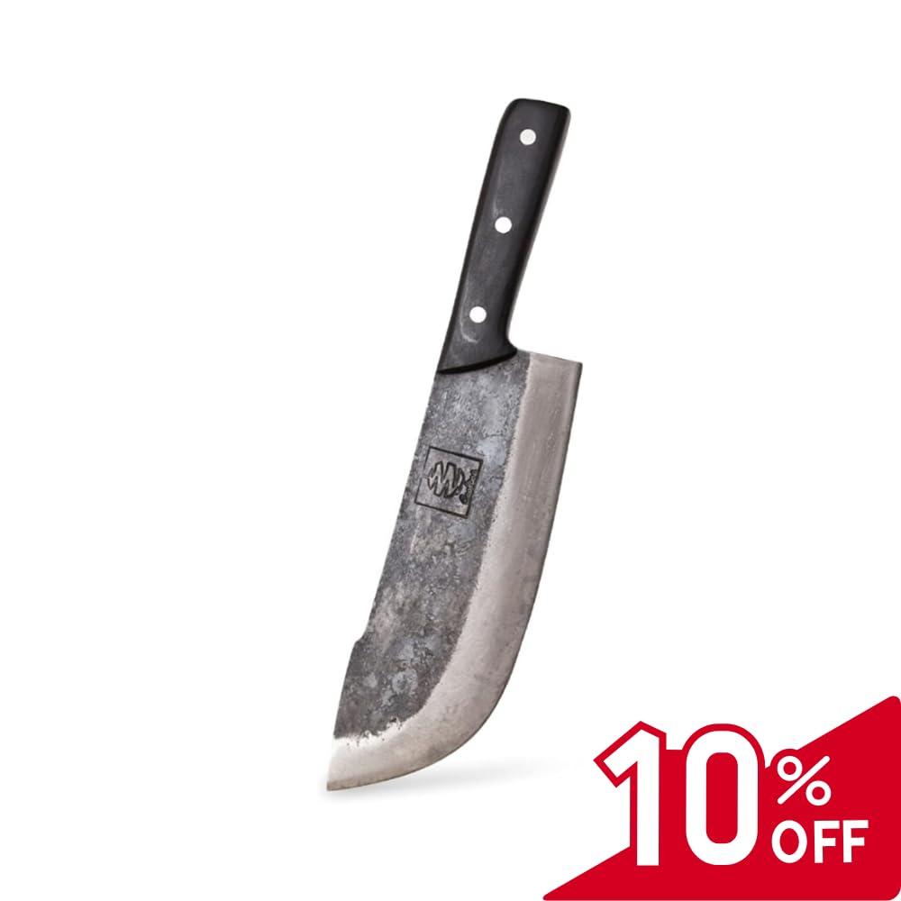 COOLINA COOLINA Daozi Forged Cleaver Butcher Knife, 7.9-in High Carbon Steel Blade, Handmade Chinese Traditional Knife, Best for Chopping, Slicing, Cutting Meat
