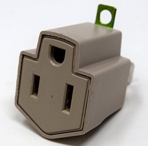 Nippon America 20 Pack 3 to 2 Prong AC Polarized Grounding AC Power Plug Adapter ETL Listed Grey