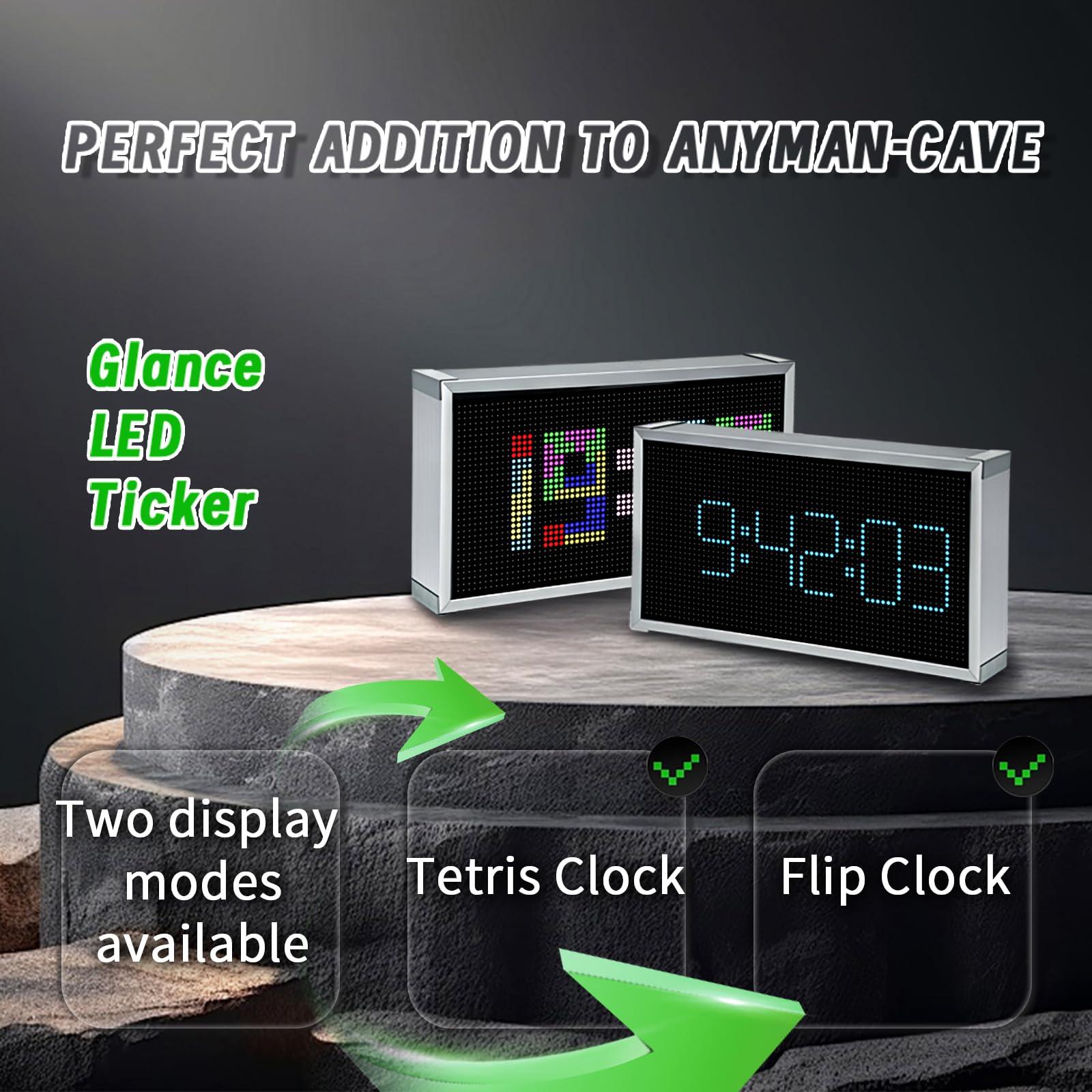 Vastarry Vastarry Real-Time Crypto Ticker Bitcoin Stock Ticker Monitor Display Digital Clock Weather, Temperature, Humidity, 64 * 32 Pixel Screen