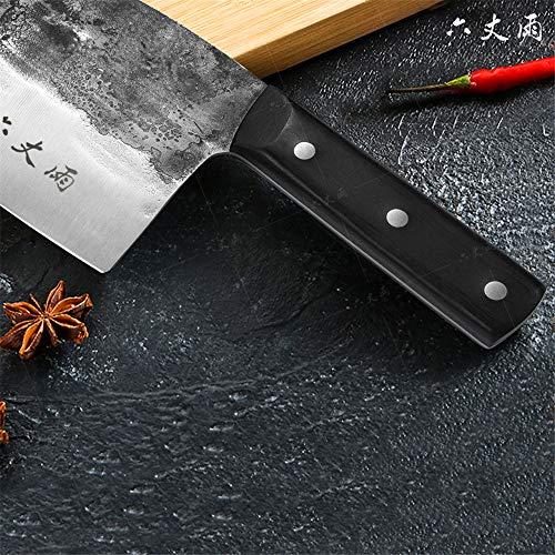 LIUZHANGYU Professional Chinese Traditional Forged Butcher Knife Chef Knife Kitchen Knife Sharp Blade Cleaver Slicer Full Tang Slaughtering Knife Chef's Meat Cleaver High Manganese Steel Hardness Forged Manual K