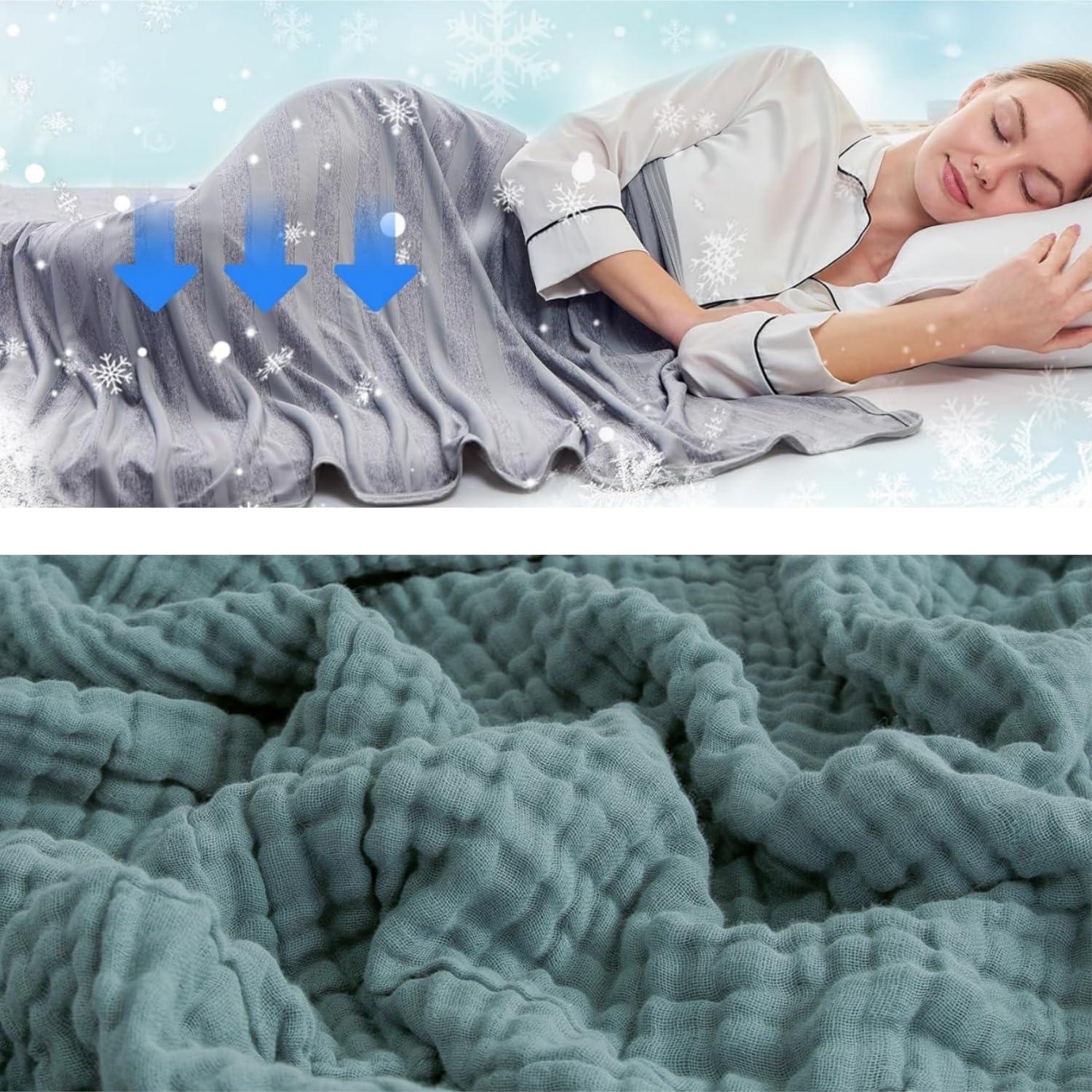 EMME EMME Summer Cooling Blanket & Cotton Throw Blanket