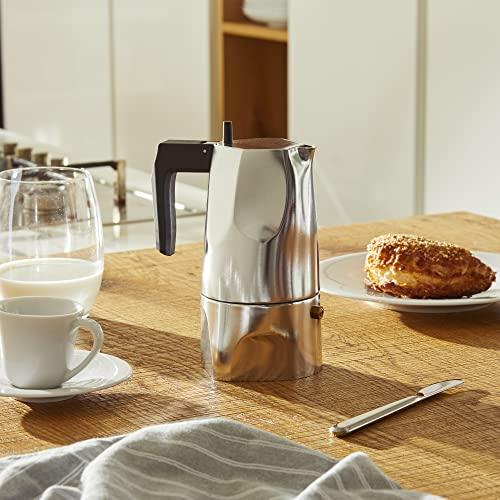 Alessi Alessi | Ossidiana MT18/3 - Design Stovetop Coffee Maker, Cast Aluminium and Thermoplatic Resin, 3 Cups, Black