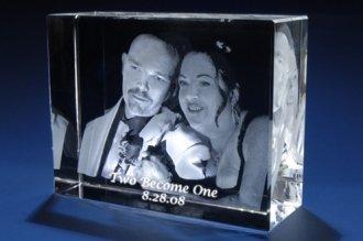 SolikoDeal SolikoDeal Personalized 3D Photo Engraving on Crystal Capture Your Memories Forever (Train, Large)