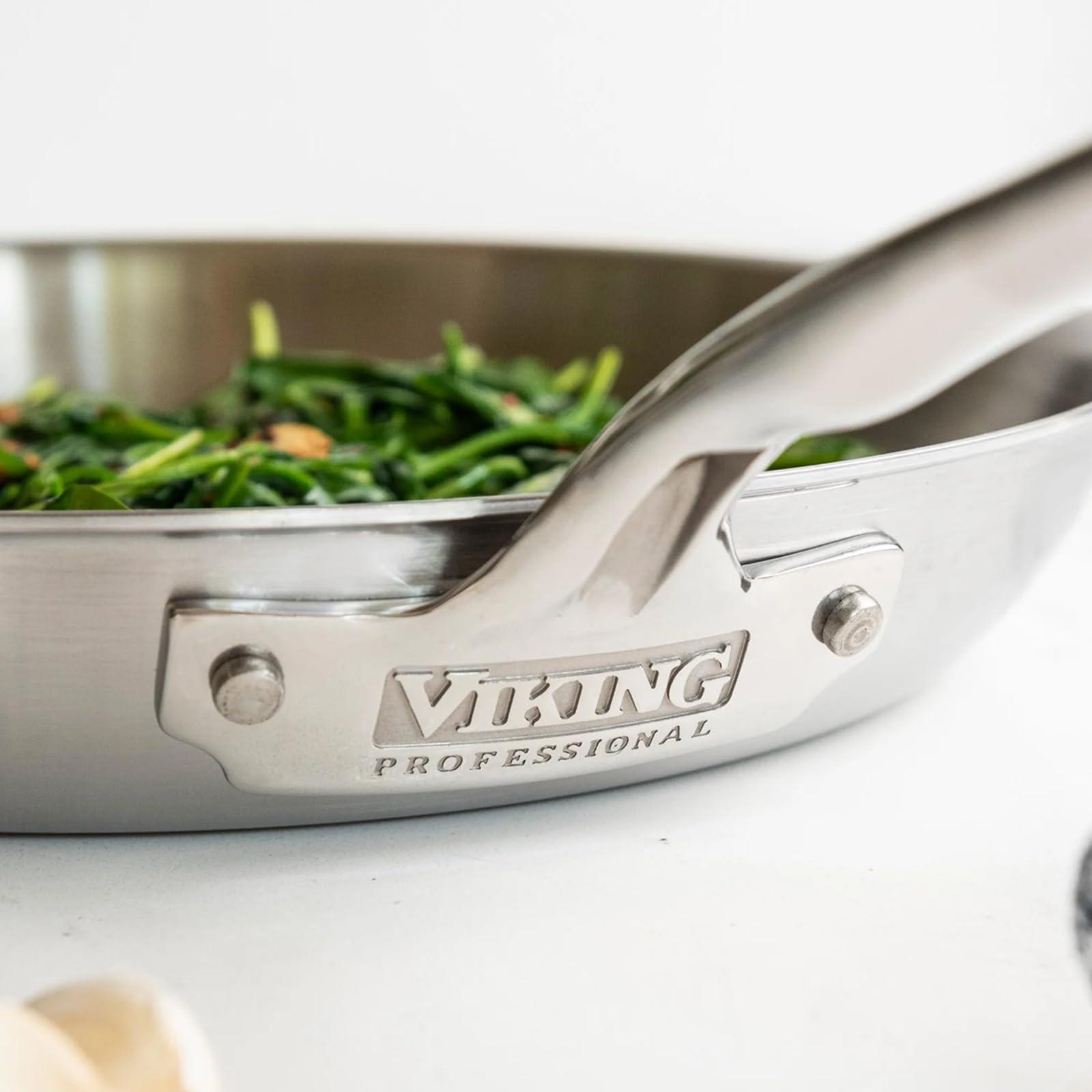 Viking Culinary Viking Culinary Professional 5-Ply Stainless Steel Fry Pan, 12 Inch, Ergonomic Stay-Cool Handle, Dishwasher, Oven Safe, Works on All Cooktops including Induction