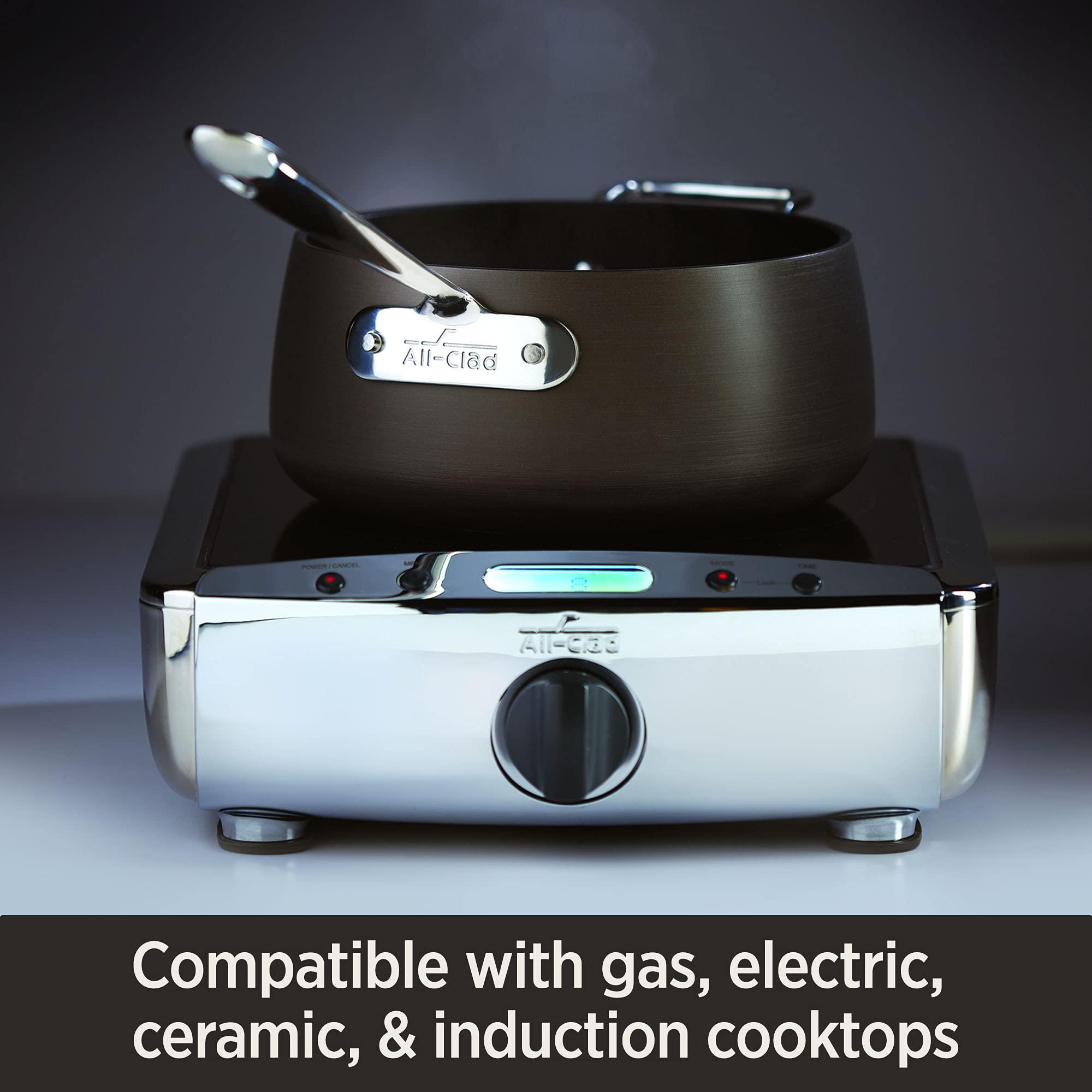 All-Clad All-Clad HA1 Hard Anodized Nonstick Saute Pan with Lid and Fry Pan Set 4 Quart, 10 Inch Induction Oven Broiler Safe 500F Pots and Pans, Cookware Black