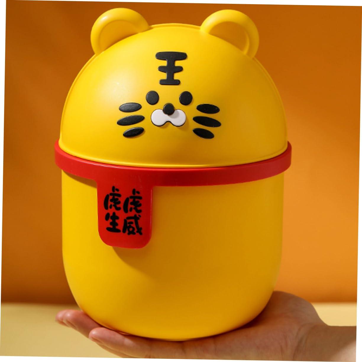 PRETYZOOM PRETYZOOM Cartoon Trash Can Garbage Can Small Trash Cans Trash Bin Office Trash Can Trash Can with Lid Outdoor Table Rubbish Bins Trash Can Car Tabletop Trash Can Dustbin Waste Bin Plastic