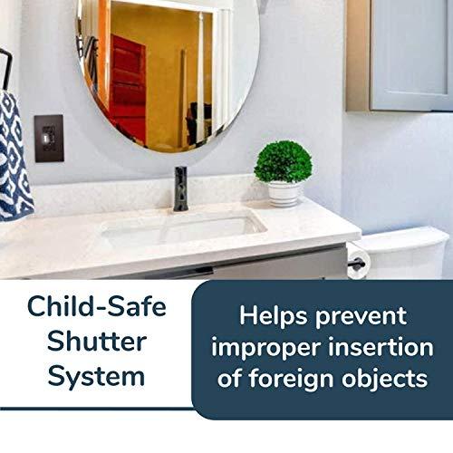 Pass & Seymour Legrand radiant 1597NTLTRDBCC4 15 Amp Night Light GFCI Self Test Tamper-Resistant Decorator Duplex Outlet with Cool Touch LED, Dark Bronze (1 Count)