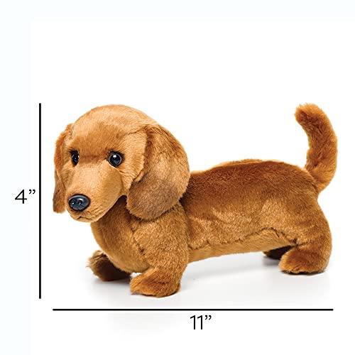 DEMDACO Standing Large Dachshund Dog Caramel Brown Children's Plush Stuffed Animal Toy