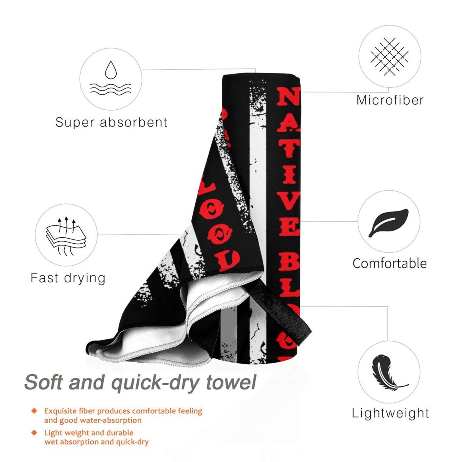 BYOBLU BYOBLU American Flag Native Blood Beach Towel Absorbent Bath Towel Quick Dry Towel Oversized Super 31.5\"X63\"