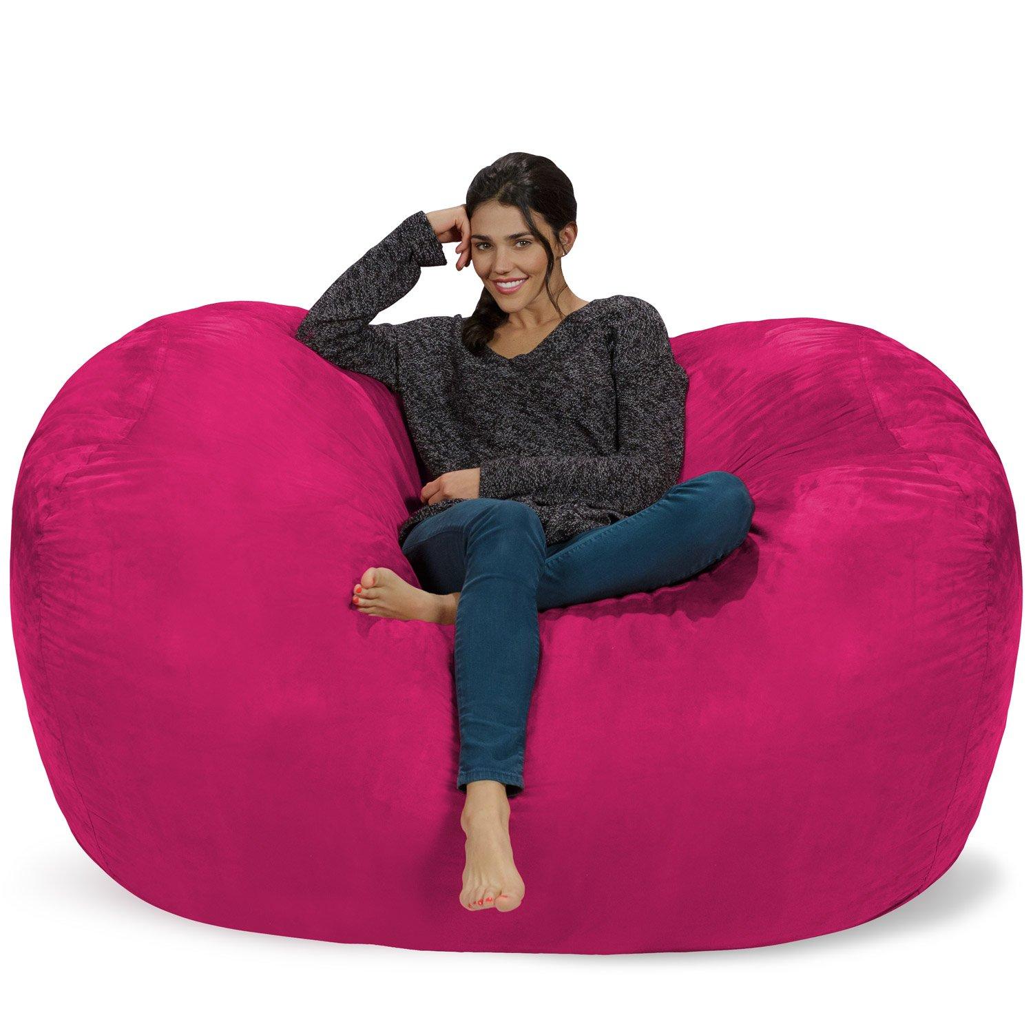 Chill Sack Chill Sack Bean Bag Chair Cover, 6-feet, Microsuede - Pink