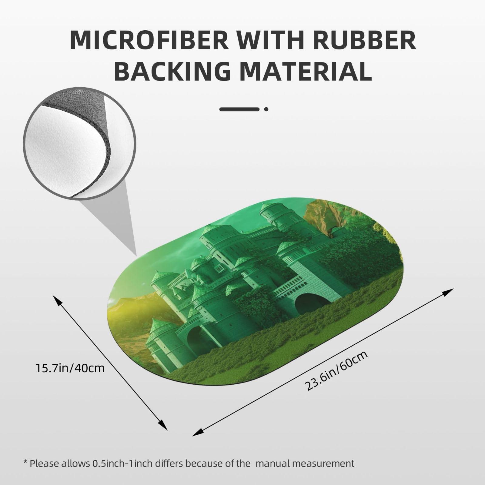 NONHAI Stone Bath Mats Green Castle Diatomaceous Earth Bath Mat Super Absorbent Bathroom Floor Mat Quick Drying Diatomite Shower Mat for Shower Bathtub Bathroom Accessory 15.7x23.6in