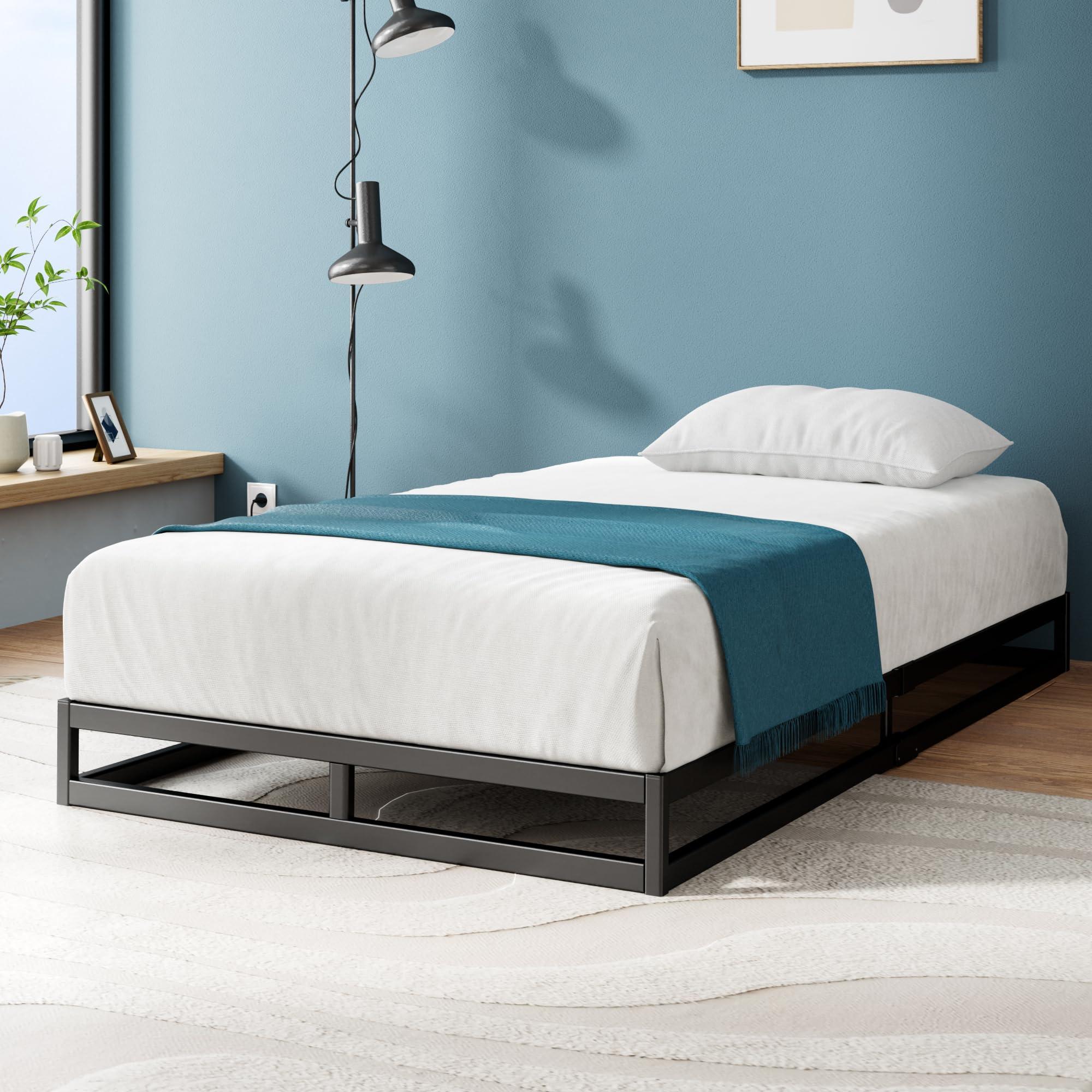 Zinus Zinus Joseph Low Profile 6 Inch Platform Bed Frame, Wood Slat Support, No Box Spring Needed, Eco Friendly WonderBox(TM) Packaging, Easy Assembly, Black, Twin