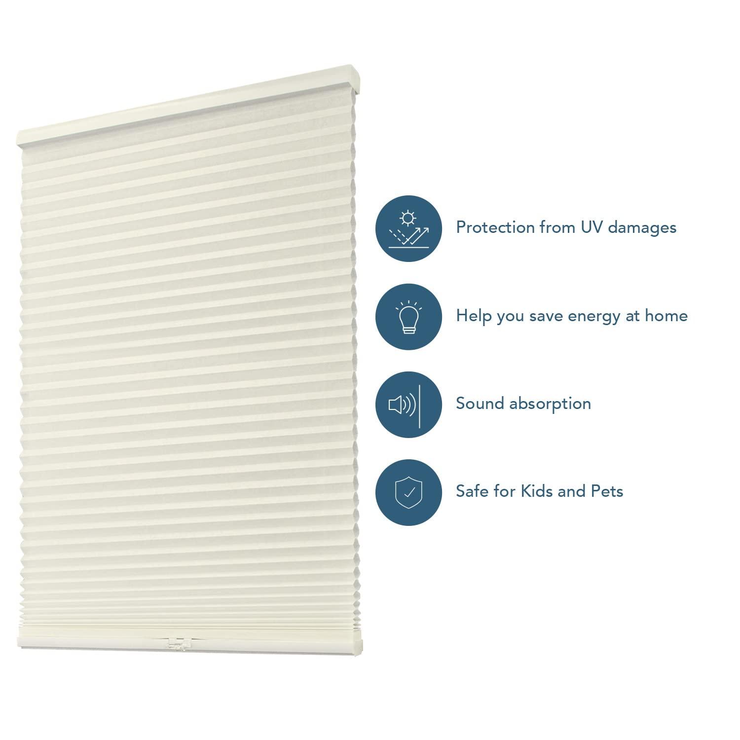 CHICOLOGY CHICOLOGY Cellular Shades, Window Blinds Cordless, Blinds for Windows, Window Shades for Home, Window Coverings, Cellular Blinds, Door Blinds, Light Filtering Montana Buttercream, 56.5" W X 84" H