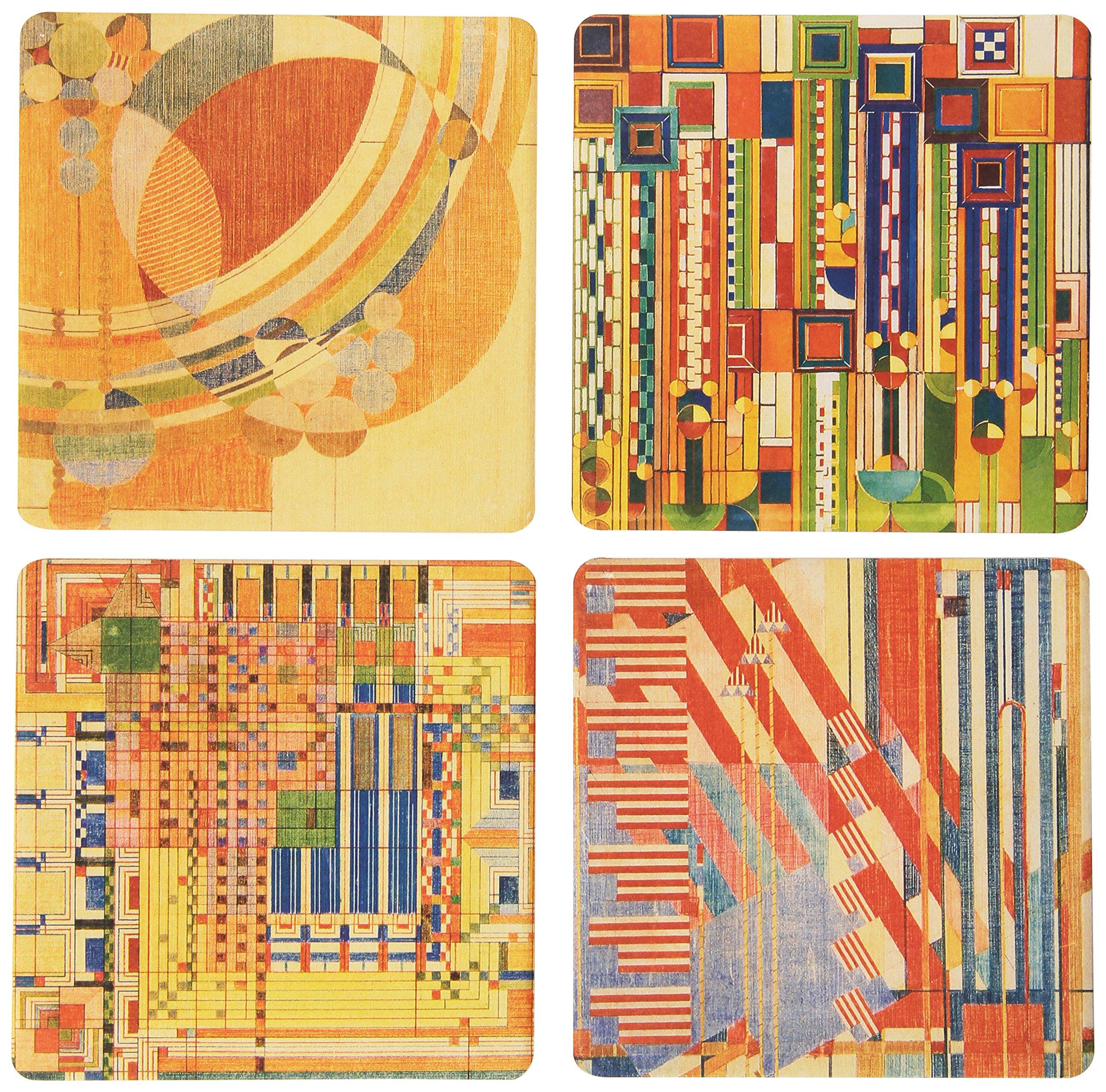 CoasterStone CoasterStone Absorbent Coasters, 4-1/4-Inch, "Frank Lloyd Wright Liberty Covers III", Set of 4
