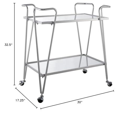 Linon Linon Silver Mid-Century Bar Cart
