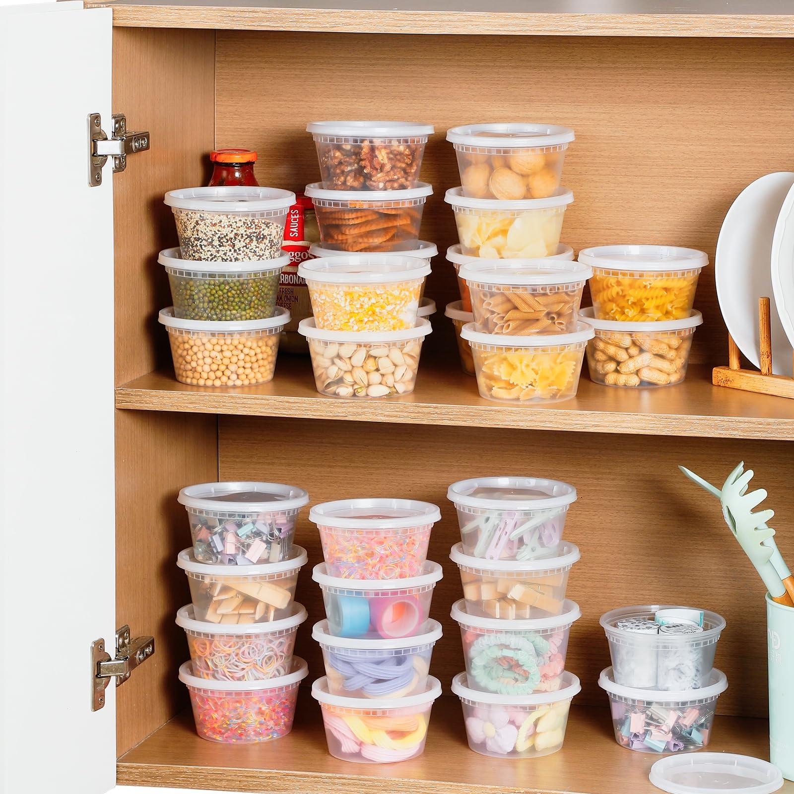 AOZITA AOZITA 32 Sets 16 oz Plastic Deli Food Containers With Lids, Airtight Food Storage Containers, Freezer/Dishwasher/Microwave Safe, Soup Containers For Takeout Meal Prep Storage