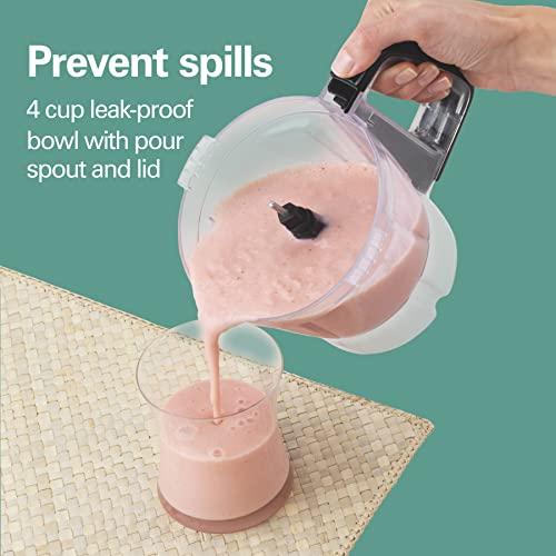 Hamilton Beach Hamilton Beach Stack & Snap 4-Cup Mini Food Processor & Vegetable Chopper, 250 Watts, for Slicing, Shredding, and Puree, Black (70510)