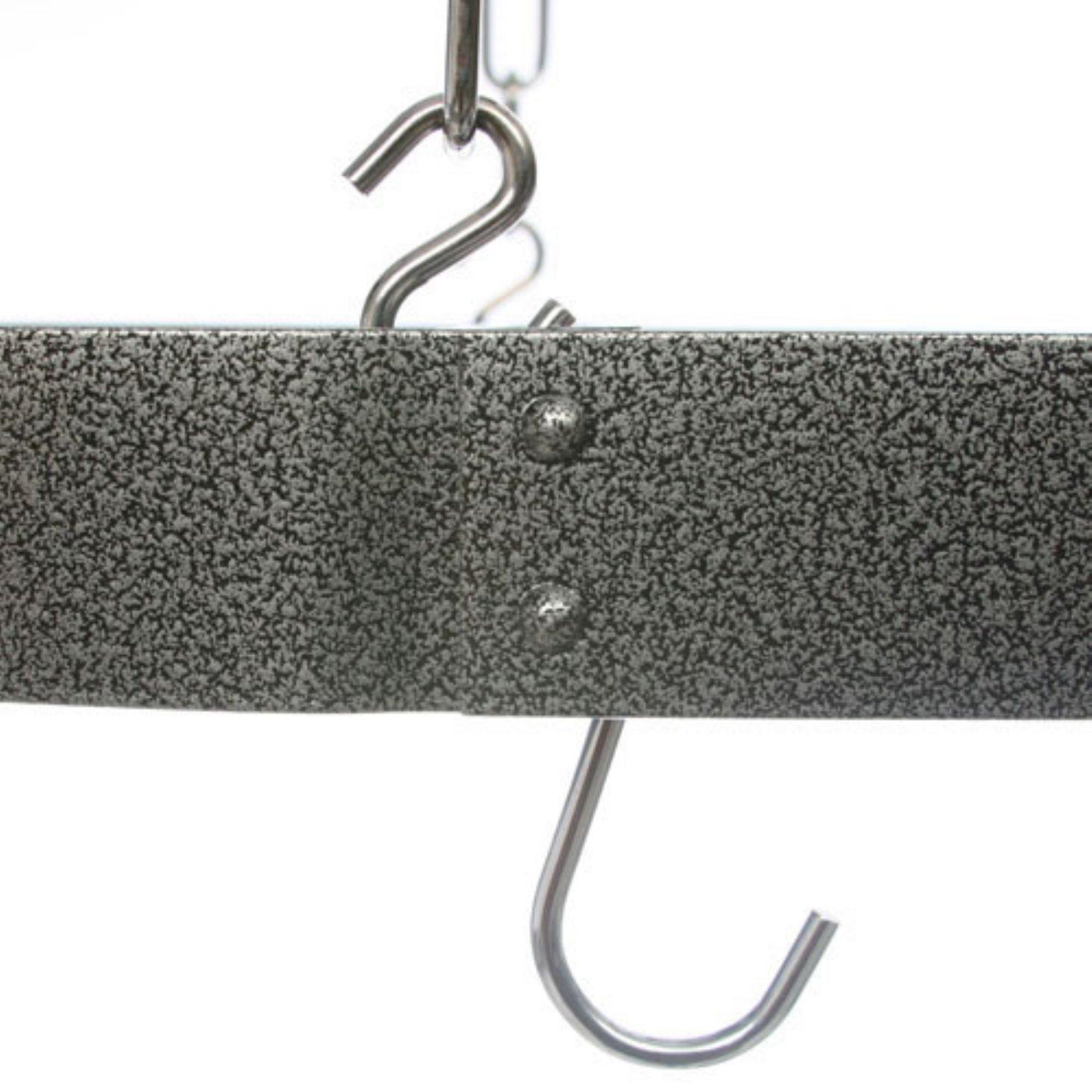 Rogar Rogar Hammered Steel Oval Pot Rack with Chrome Accessories 40-in.