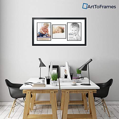 ArtToFrames ArtToFrames Collage Photo Frame Double Mat with 1 - 10x10 and 2 - 10x13 Openings and Satin Black Frame